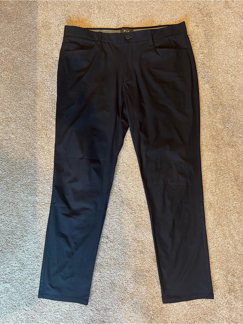 FLX Black Stretch Chinos for Men